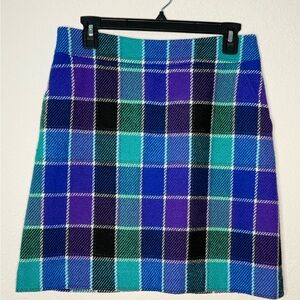 Harold's Colorful Plaid Mini Skirt - Teal, Purple, Blue, Black